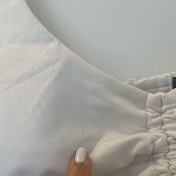 New Victoria's Secret Pink Ruched Front One Piece Swimsuit White XL White - Picture 8 of 8